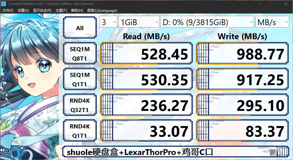 shuole硬盘盒+LexarThorPro+鸡哥C口+新版软件